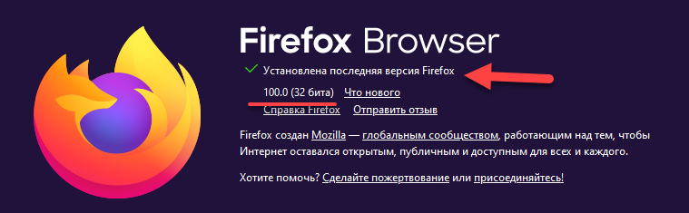 Якщо в налаштуваннях відключено автооновлення, то на сторінці можна буде   вручну оновити Mozilla Firefox   :