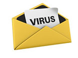 3 E-mail віруси   Вірус електронної пошти буде використовувати повідомлення електронної пошти в якості транспорту, і, як правило, копіює себе, автоматично розсилаючи копії сотням людей з адресної книги жертви