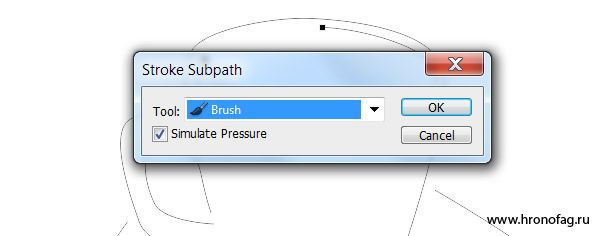 Клацніть по контуру правою кнопкою миші і з меню, що випадає виберіть Stroke Subpath