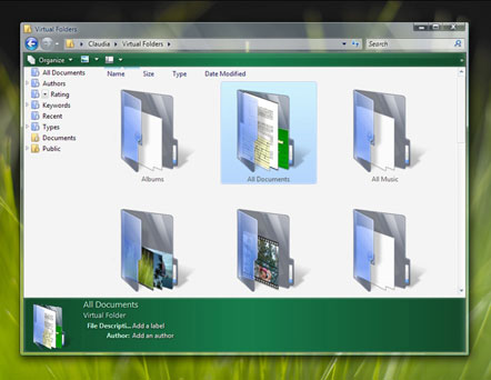 Віртуальні папки - це один з нових компонентів Windows Vista, призначений для відображення, організації та пошуку інформації