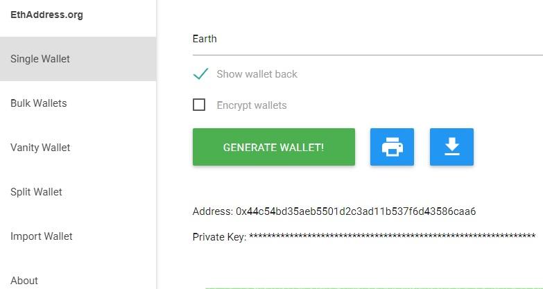 По суті, кріптовалютний гаманець EthAddress є тип генератора гаманців, тобто за допомогою цього клієнта ви зможете користуватися відразу декількома гаманцями, серед яких колективні та брейн-Валлети