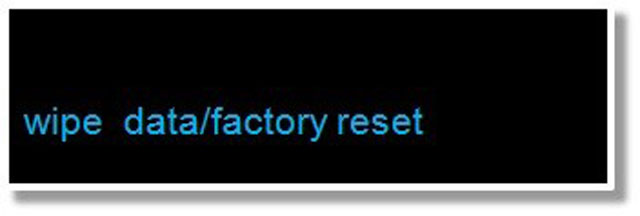 Зупиніть курсор у рядки Factory reset, як показано на малюнку нижче;