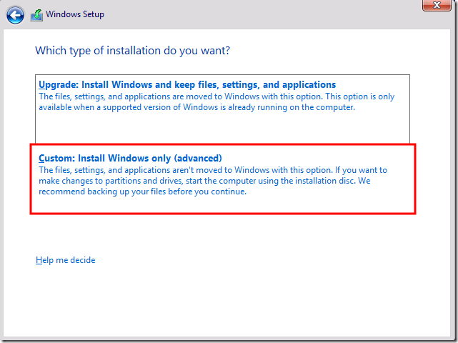 Вибираємо варіант Install Windows only